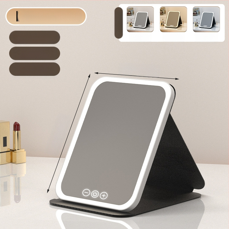HD sminktükör asztali led lámpával asztali öltözőtükör lámpával kis tükör kényelmes diákszálló összecsukható új termék