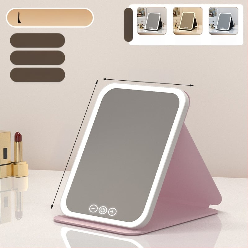 HD sminktükör asztali led lámpával asztali öltözőtükör lámpával kis tükör kényelmes diákszálló összecsukható új termék