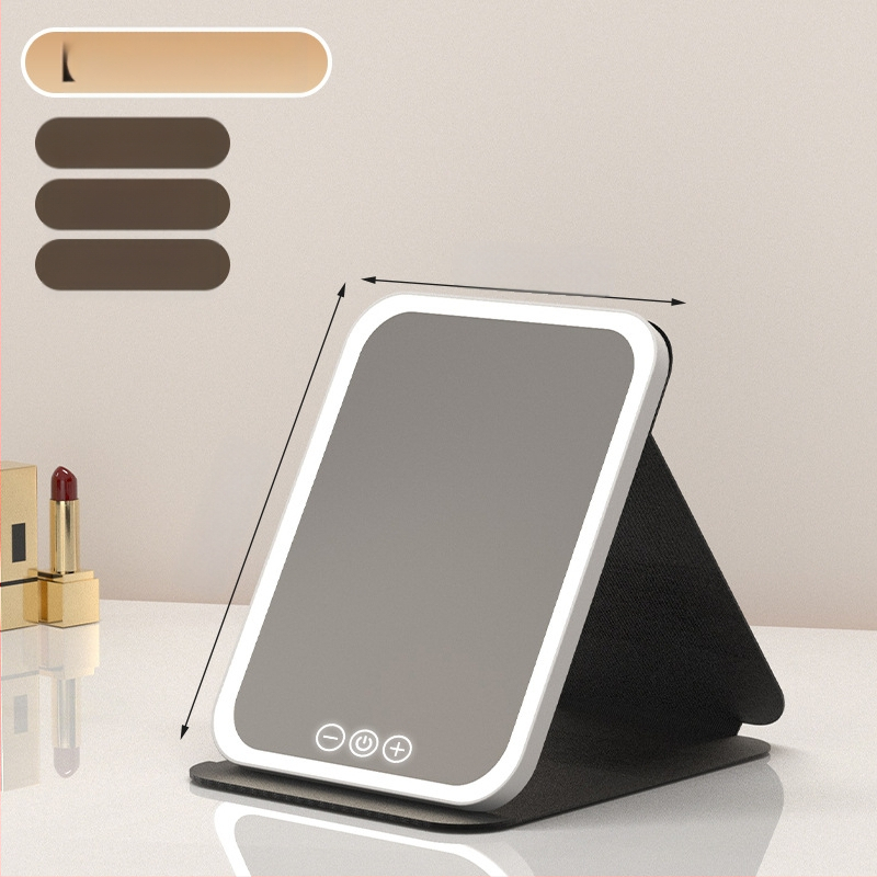HD sminktükör asztali led lámpával asztali öltözőtükör lámpával kis tükör kényelmes diákszálló összecsukható új termék