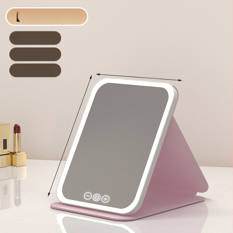 HD sminktükör asztali led lámpával asztali öltözőtükör lámpával kis tükör kényelmes diákszálló összecsukható új termék
