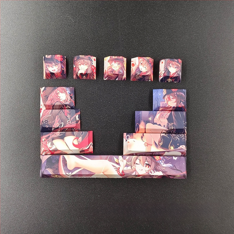 Kreatív kétdimenziós animációs billentyűsapka eredeti magas kulcs kirakós személyiség kulcssapka aranyos lány szél mechanikus billentyűzet billentyűsapka