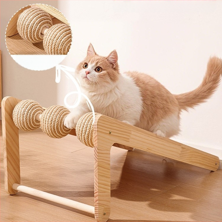 Sizalio katėms skirta draskyklė, tvirta mediena, atspari dilimui ir neskleidanti, vertikali katėms skirta draskyklė, katės letenėlė, katės draskyklė, sizalio virvės žaislas katėms