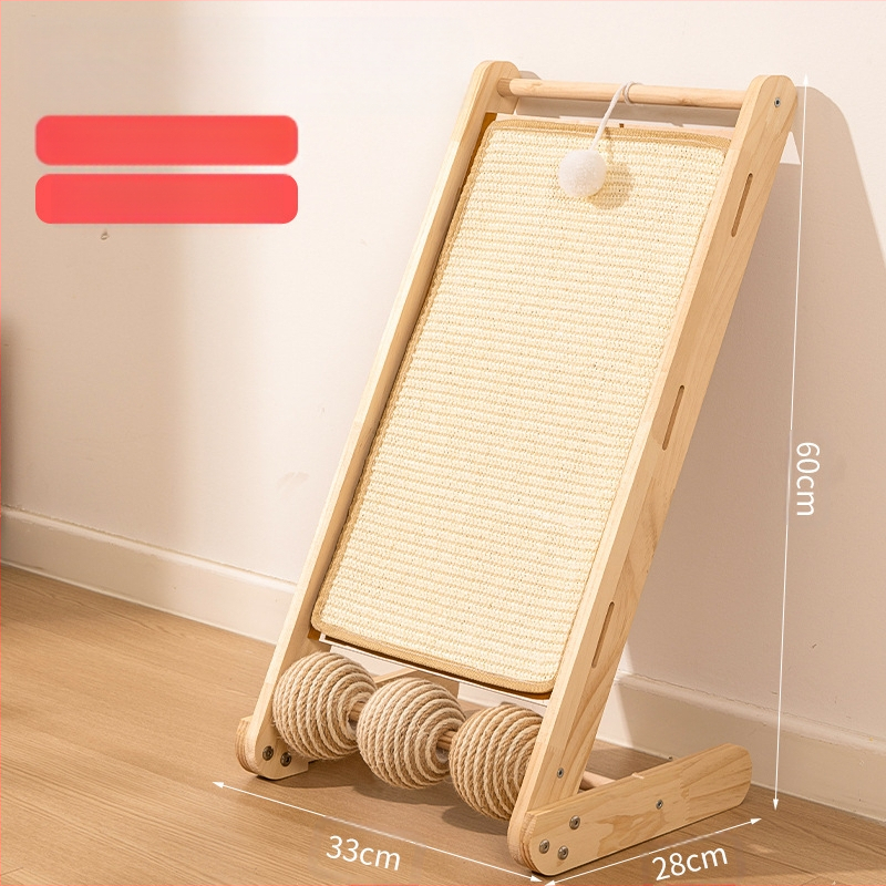 Sizalio katėms skirta draskyklė, tvirta mediena, atspari dilimui ir neskleidanti, vertikali katėms skirta draskyklė, katės letenėlė, katės draskyklė, sizalio virvės žaislas katėms