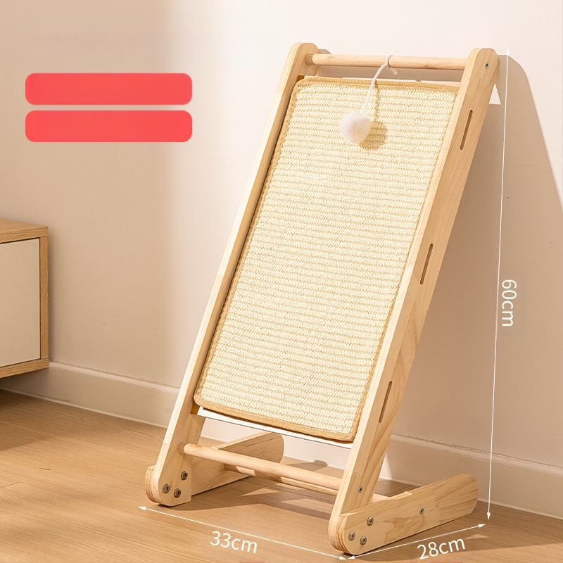 Sizalio katėms skirta draskyklė, tvirta mediena, atspari dilimui ir neskleidanti, vertikali katėms skirta draskyklė, katės letenėlė, katės draskyklė, sizalio virvės žaislas katėms