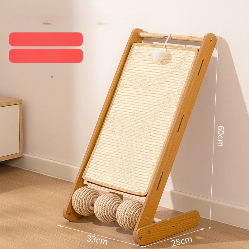 Sizalio katėms skirta draskyklė, tvirta mediena, atspari dilimui ir neskleidanti, vertikali katėms skirta draskyklė, katės letenėlė, katės draskyklė, sizalio virvės žaislas katėms