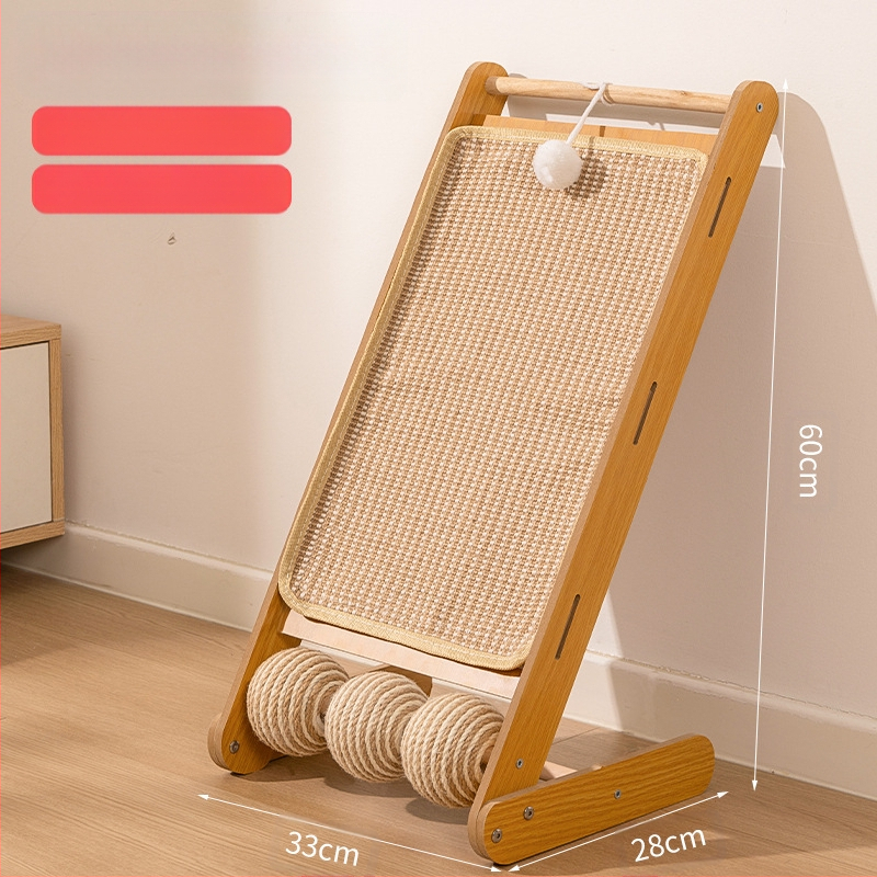 Sizalio katėms skirta draskyklė, tvirta mediena, atspari dilimui ir neskleidanti, vertikali katėms skirta draskyklė, katės letenėlė, katės draskyklė, sizalio virvės žaislas katėms