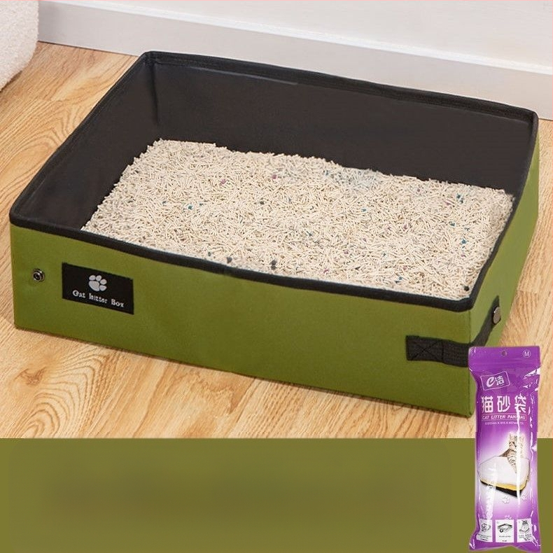 Prijenosna kutija za pijesak za mačke, sklopiva kutija za jednokratnu upotrebu, mačji WC, putna torba za pijesak, mačji pribor