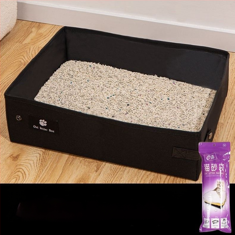 Prijenosna kutija za pijesak za mačke, sklopiva kutija za jednokratnu upotrebu, mačji WC, putna torba za pijesak, mačji pribor