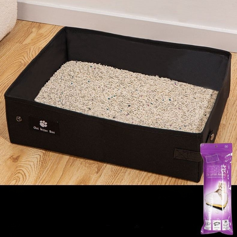 Prijenosna kutija za pijesak za mačke, sklopiva kutija za jednokratnu upotrebu, mačji WC, putna torba za pijesak, mačji pribor