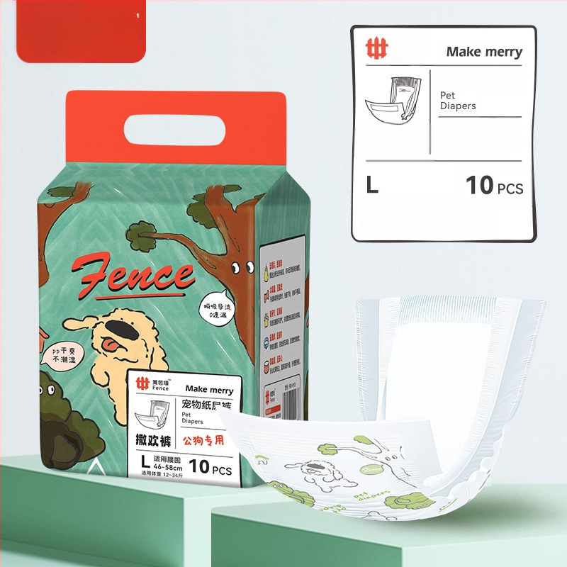 Ühekordsed isaskoerte mähkmed, füsioloogilised püksid, mugavad ja hingavad, lekkekindlad, kergesti imenduvad ja ei pöördosmoosi, sise- ja välistingimustes kasutamiseks