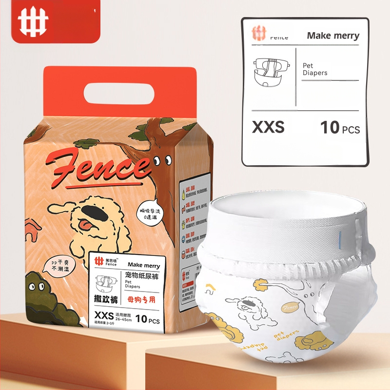 Ühekordsed isaskoerte mähkmed, füsioloogilised püksid, mugavad ja hingavad, lekkekindlad, kergesti imenduvad ja ei pöördosmoosi, sise- ja välistingimustes kasutamiseks