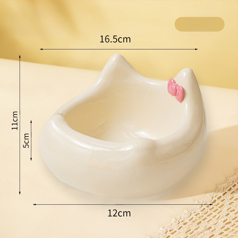 Macskatál macska kutyaeledel tál kerámia aranyos kreatív ferde szájú kis és közepes méretű kisállat tál étel rizs ivó nyak magas lábak