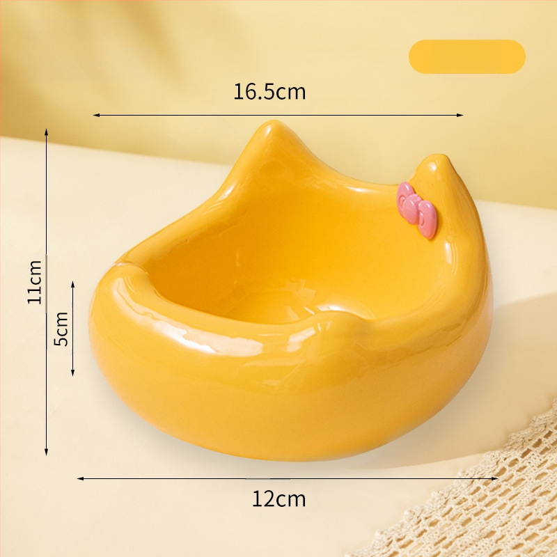 Macskatál macska kutyaeledel tál kerámia aranyos kreatív ferde szájú kis és közepes méretű kisállat tál étel rizs ivó nyak magas lábak