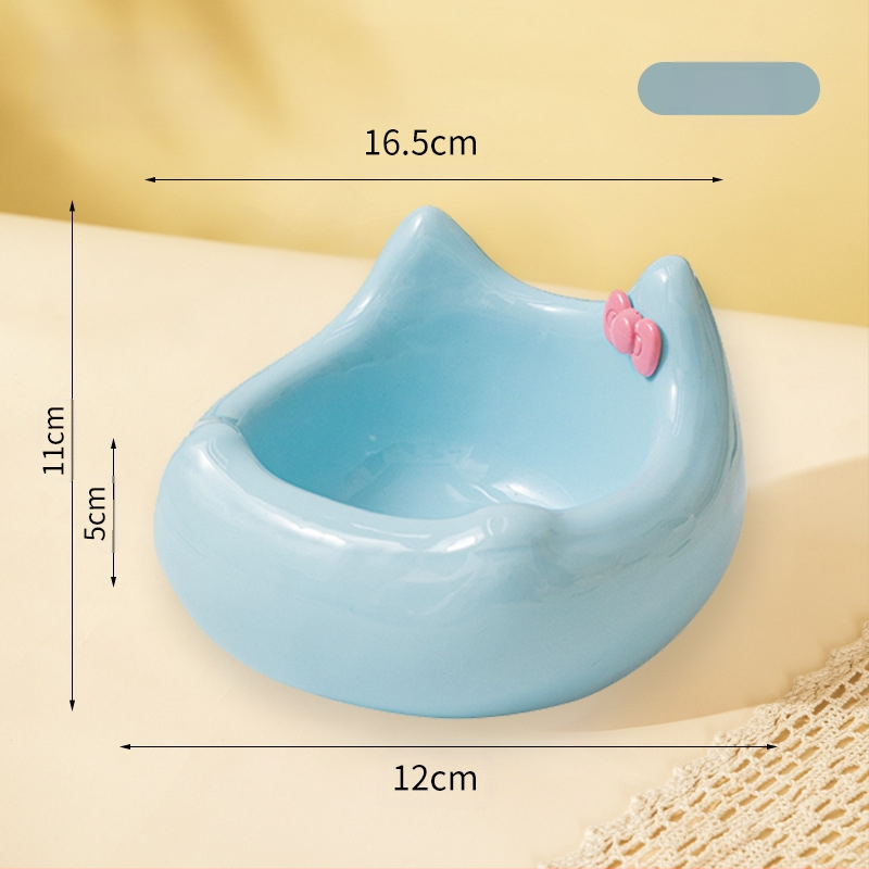 Macskatál macska kutyaeledel tál kerámia aranyos kreatív ferde szájú kis és közepes méretű kisállat tál étel rizs ivó nyak magas lábak