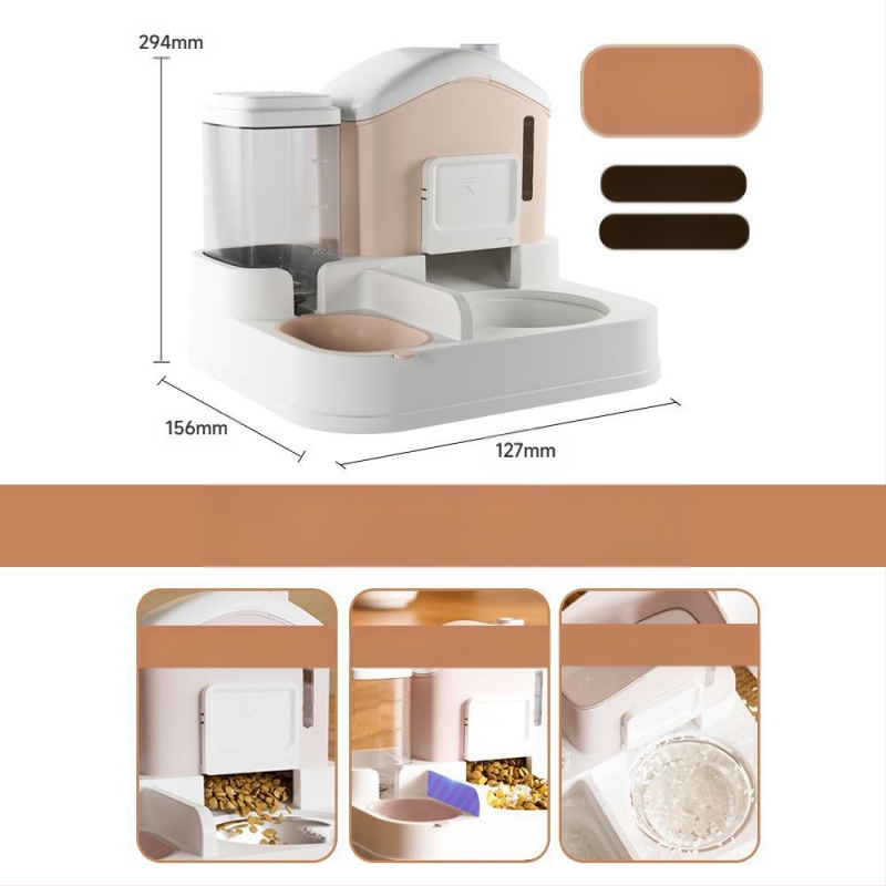 Kassikauss, kassitoidukauss, lumemaja, automaatne söötmisjootur, integreeritud ümberminekuvastane lemmikloomale, kassile, kutsikale, koerale mõeldud riisikauss, topeltkauss