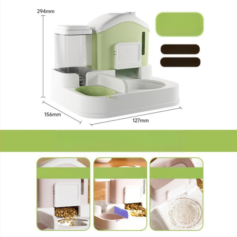 Kassikauss, kassitoidukauss, lumemaja, automaatne söötmisjootur, integreeritud ümberminekuvastane lemmikloomale, kassile, kutsikale, koerale mõeldud riisikauss, topeltkauss