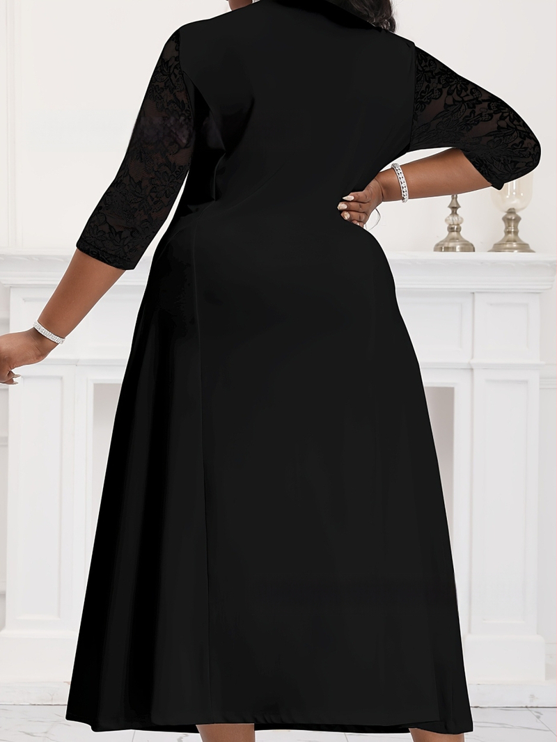 Външна търговия през границата Нов продукт Плюс размер Модна рокля Дамска едноцветна елегантна рокля с кръгло деколте и къс ръкав Лятна рокля Amazon