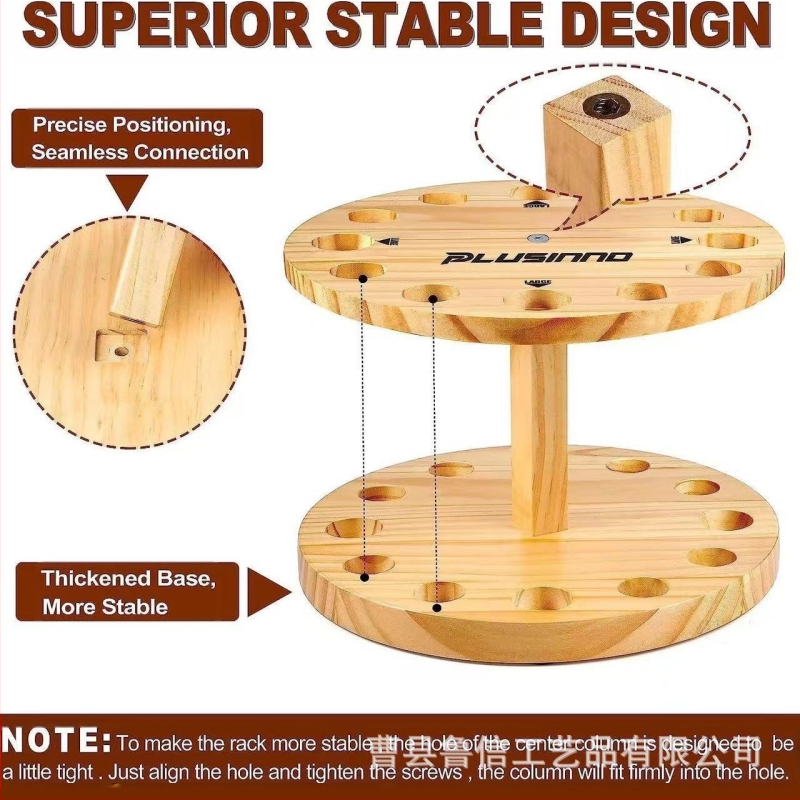 Ράφι αποθήκευσης καλαμιών ψαρέματος από μασίφ ξύλο, στρογγυλό διαμέρισμα, περιστρεφόμενο ράφι καλαμιών ψαρέματος, εμπορική βάση μπιλιάρδου, ράφι επίδειξης καλαμιών ψαρέματος