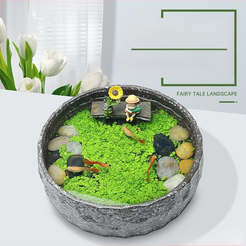 Senovinis metodas, cilindras, mikropeizažas, pasaka, kraštovaizdžio papuošalai, maži namų ūkiai, kūrybingi ekologiški vandens augalai, dekoratyviniai hidroponiniai augalų peizažai