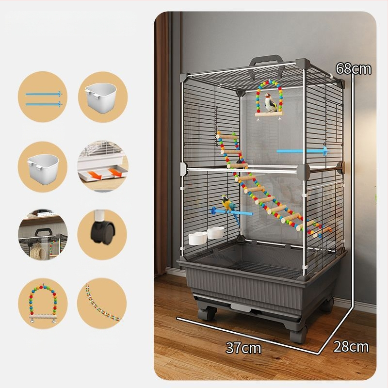 Putnu būris, papagaiļa būris, Bage, Xuanfeng, tīģera āda, īpaša, liela villa, izšūšana, peonija, mazs, saules putnu būris, mājsaimniecība