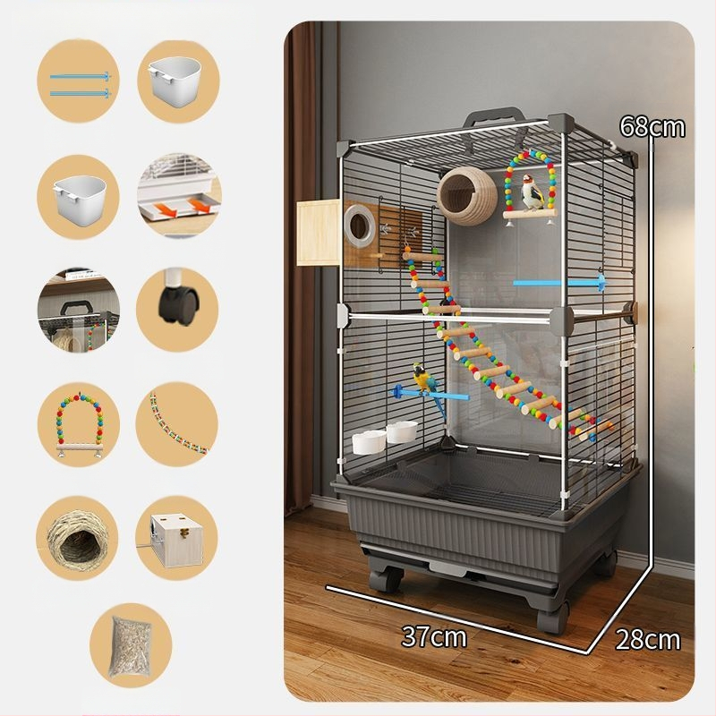 Putnu būris, papagaiļa būris, Bage, Xuanfeng, tīģera āda, īpaša, liela villa, izšūšana, peonija, mazs, saules putnu būris, mājsaimniecība