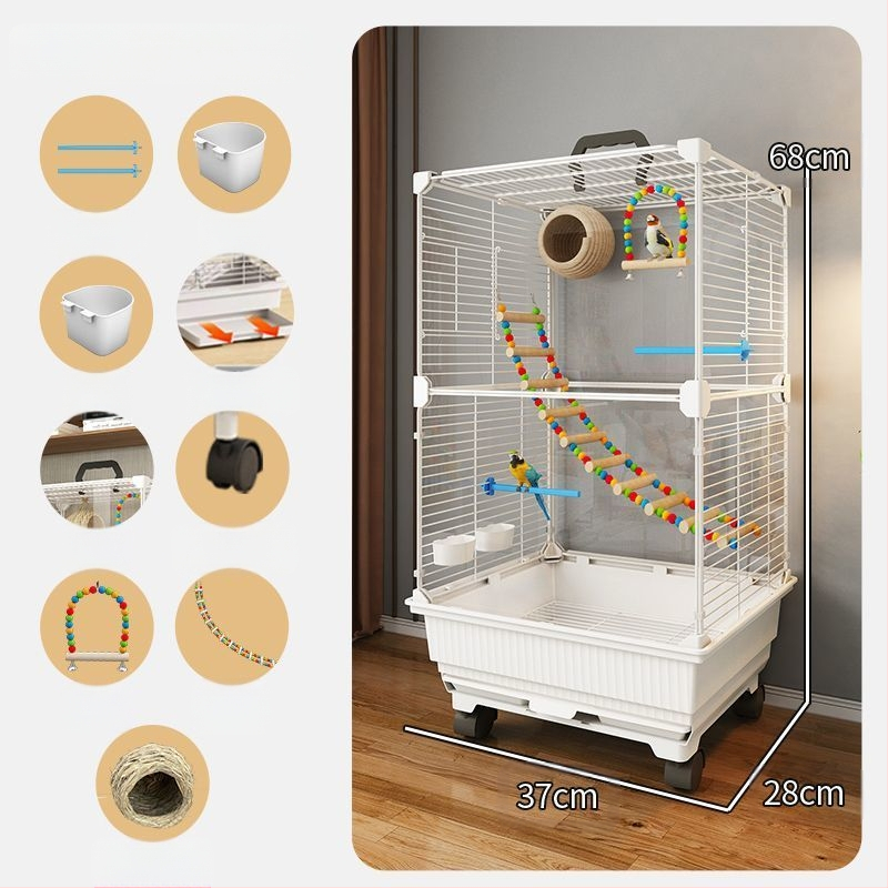 Putnu būris, papagaiļa būris, Bage, Xuanfeng, tīģera āda, īpaša, liela villa, izšūšana, peonija, mazs, saules putnu būris, mājsaimniecība