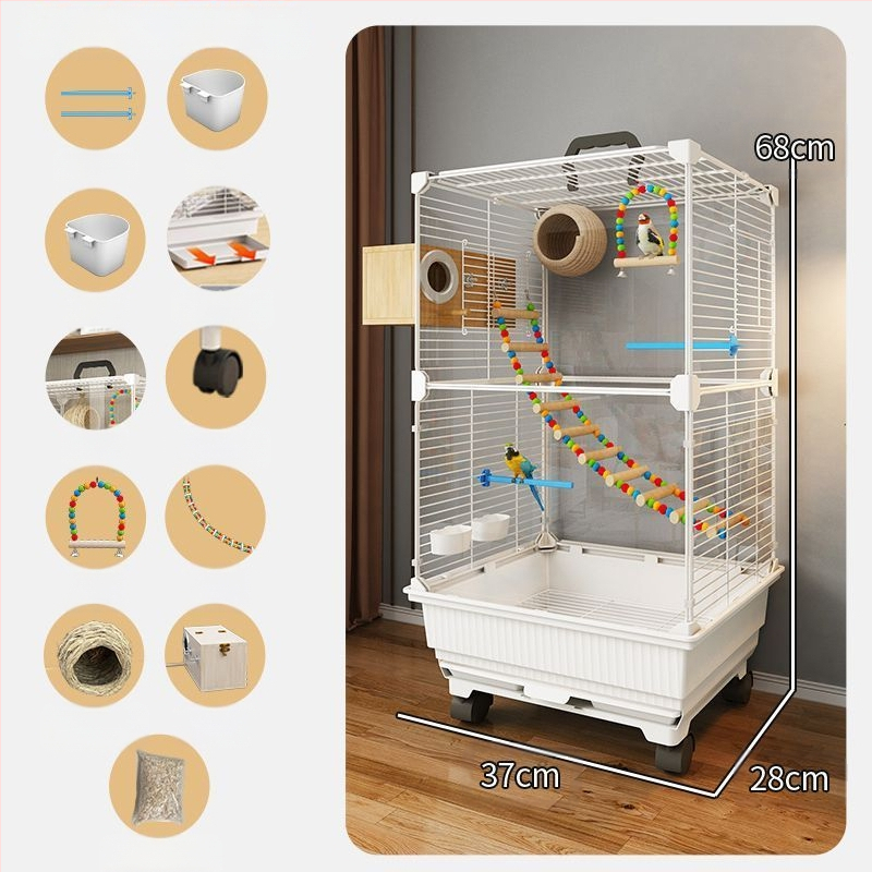 Putnu būris, papagaiļa būris, Bage, Xuanfeng, tīģera āda, īpaša, liela villa, izšūšana, peonija, mazs, saules putnu būris, mājsaimniecība