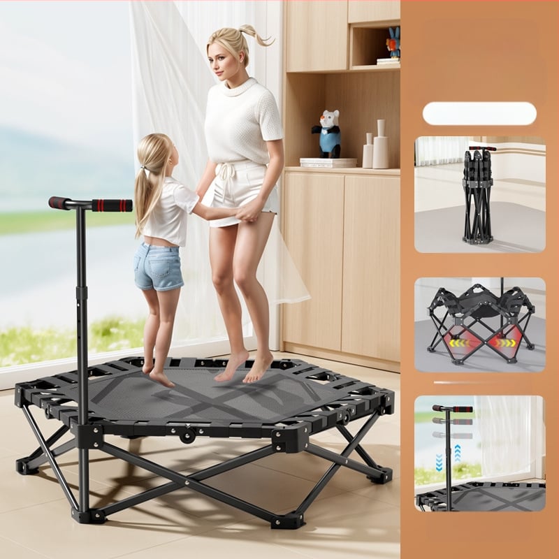 Vieno paspaudimo sulankstomas batutas namams, Vaikiškas batutas, Šokinėjimo lova kūdikiams, Namų fitneso įranga, Sulankstomas batutas