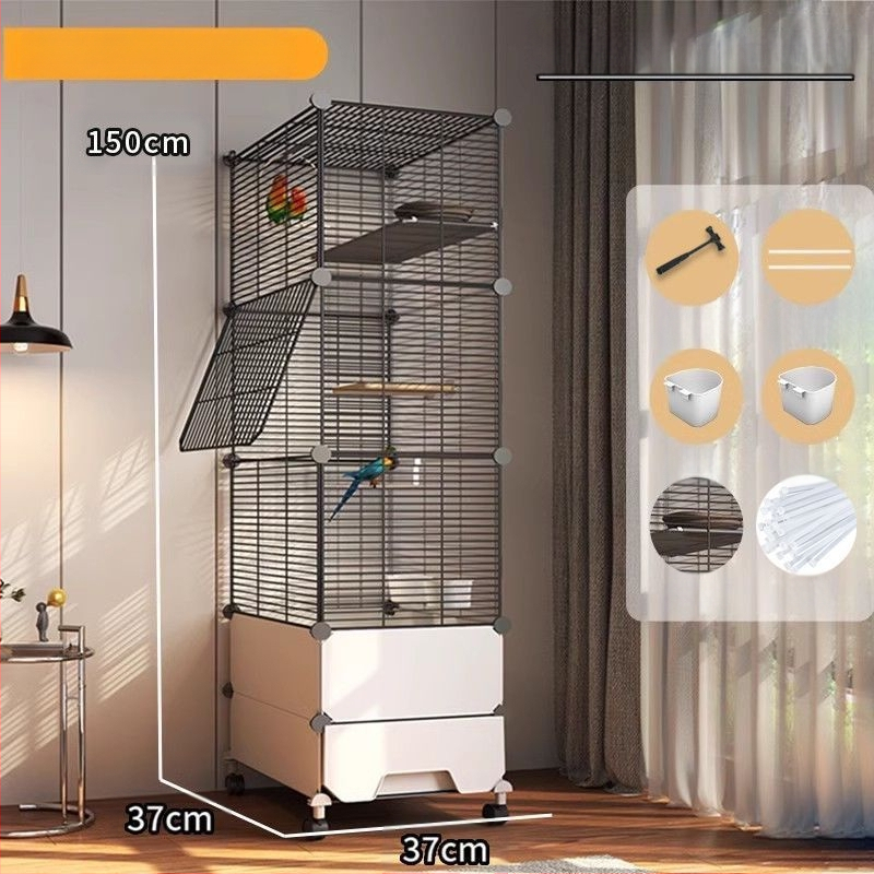 Suur pritsmekindel linnupuur papagoidele, kakaduudele, kuldnokkadele, suurtele müünidele, viirpapagoidele ja kanaarilindudele, luksuslik haljastusvilla