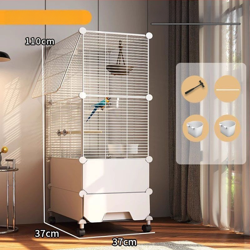 Suur pritsmekindel linnupuur papagoidele, kakaduudele, kuldnokkadele, suurtele müünidele, viirpapagoidele ja kanaarilindudele, luksuslik haljastusvilla