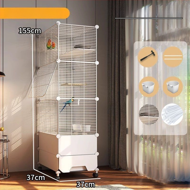 Suur pritsmekindel linnupuur papagoidele, kakaduudele, kuldnokkadele, suurtele müünidele, viirpapagoidele ja kanaarilindudele, luksuslik haljastusvilla