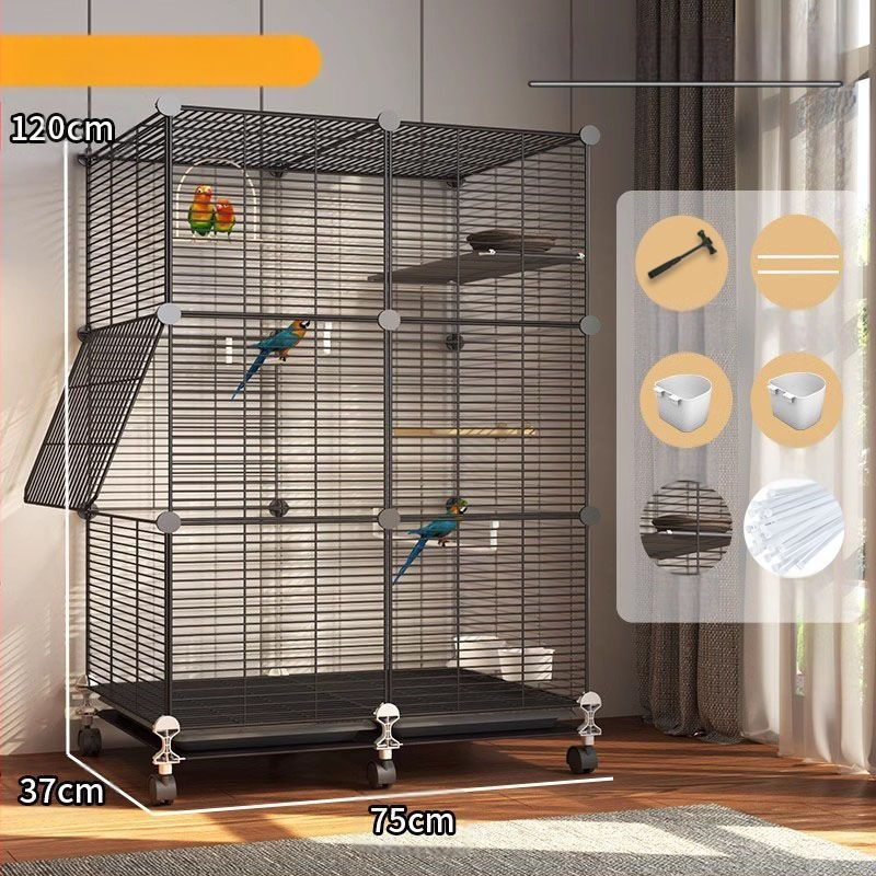 Suur pritsmekindel linnupuur papagoidele, kakaduudele, kuldnokkadele, suurtele müünidele, viirpapagoidele ja kanaarilindudele, luksuslik haljastusvilla