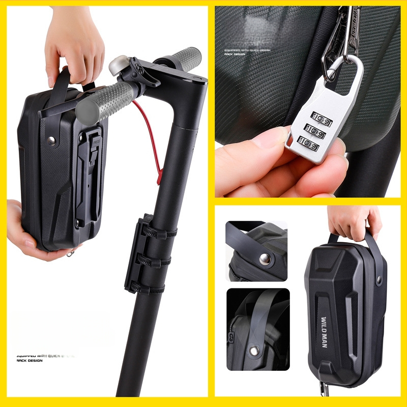 WILD MAN Elektromos Roller EVA Keményhéj Gyorskioldós Akasztótáska Fejtáska Összecsukható Elektromos Kerékpár Fejtáska