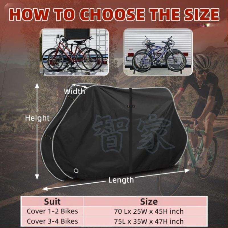 Piiriülene jalgrattakate, veekindel ja päikesekindel välistingimustes sportimiseks, paksendatud Oxfordi riidest vihmakindel ja tolmukindel kate Amazonist