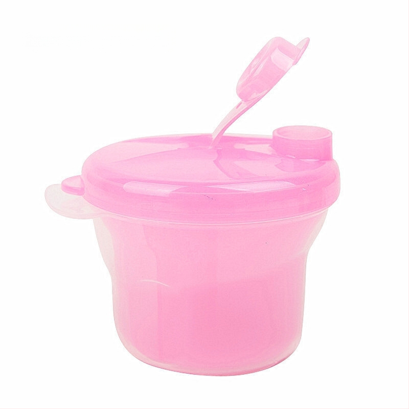 Gamyklinė didmeninė kūdikių pieno miltelių dėžutė Nešiojama pieno miltelių dalytuvo dėžutė Trijų skyrių besisukanti pieno miltelių užkandžių pakuotė