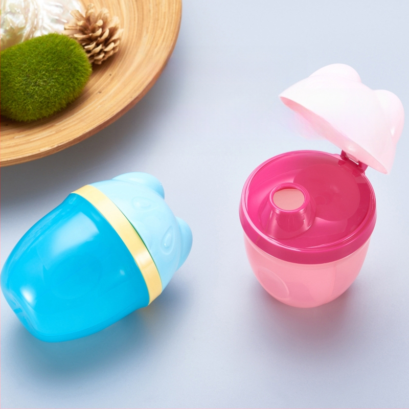 Gamykloje tiesiogiai pagaminta trijų sluoksnių nešiojama pieno miltelių trijų skyrių besisukanti pieno miltelių dėžutė naujagimio pieno miltelių laikymo dėžutė