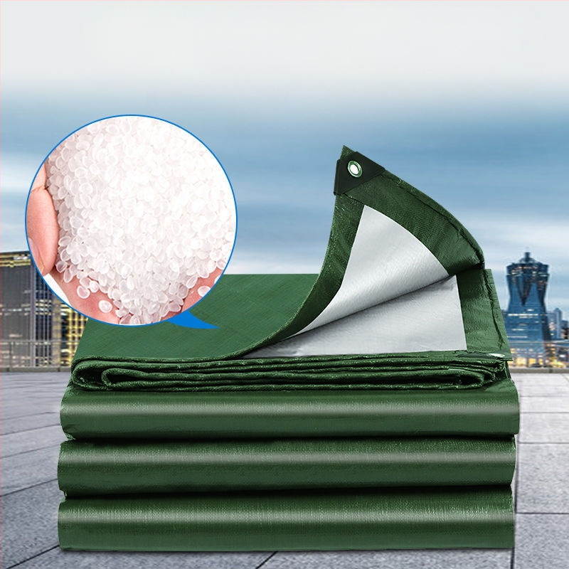 Armee roheline hõbedane PE presenning vihmakindel päikesekindel kulumiskindel telgimatt õues paksendatud päikesekaitsekreemi soojusisolatsiooniga lõuendist vihmakangas