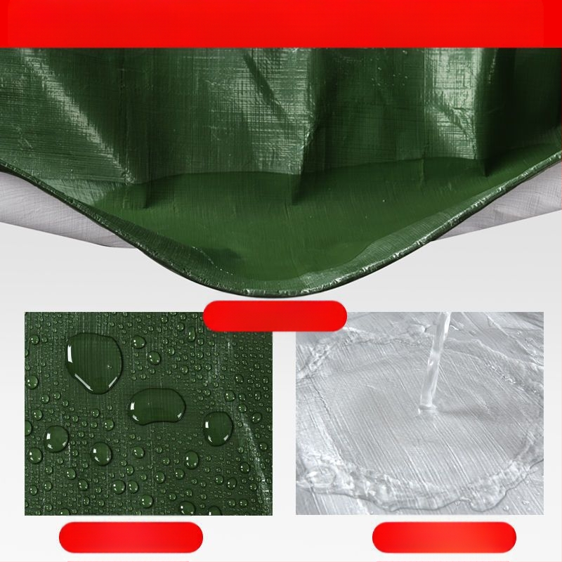 Armee roheline hõbedane PE presenning vihmakindel päikesekindel kulumiskindel telgimatt õues paksendatud päikesekaitsekreemi soojusisolatsiooniga lõuendist vihmakangas