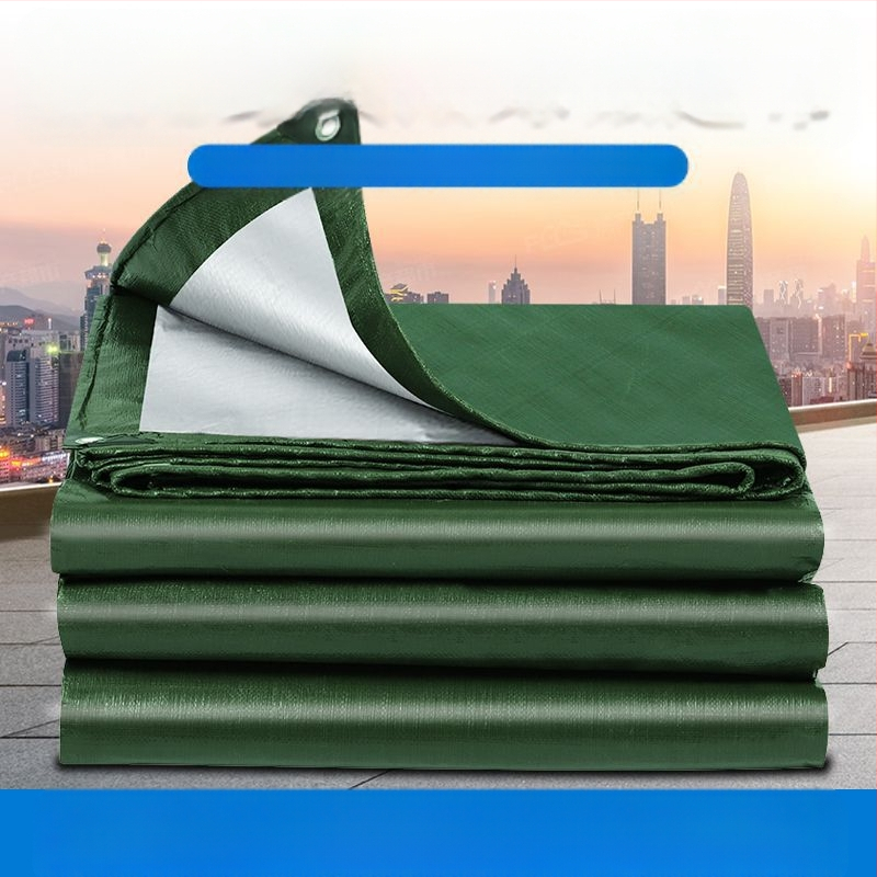 Armee roheline hõbedane PE presenning vihmakindel päikesekindel kulumiskindel telgimatt õues paksendatud päikesekaitsekreemi soojusisolatsiooniga lõuendist vihmakangas