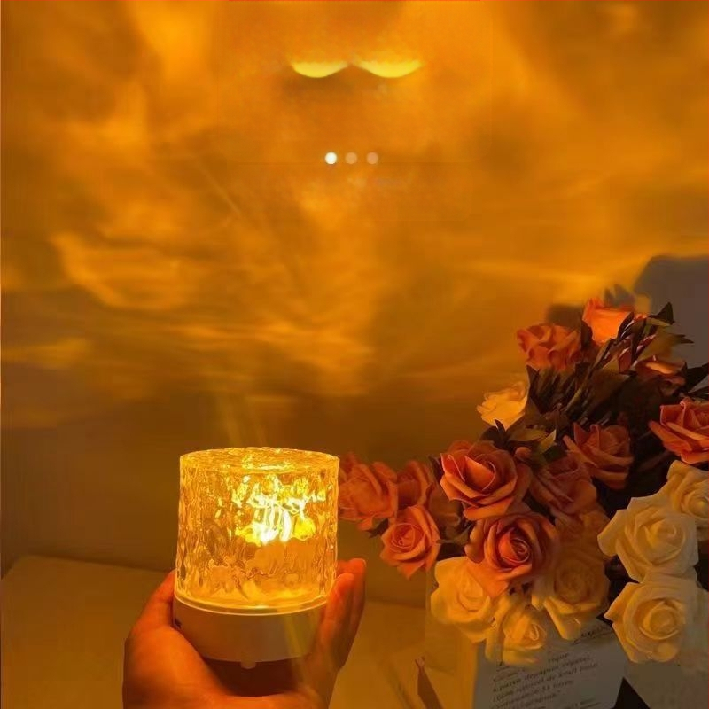 Raputa väikese punase raamatu heli USB silindrilise veelaine dünaamilise pöörleva atmosfäärivalgusega värvilise puldiga bluetooth muusikavalgusega