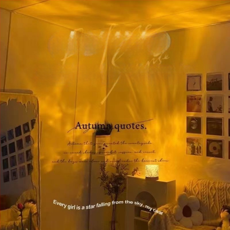 Raputa väikese punase raamatu heli USB silindrilise veelaine dünaamilise pöörleva atmosfäärivalgusega värvilise puldiga bluetooth muusikavalgusega