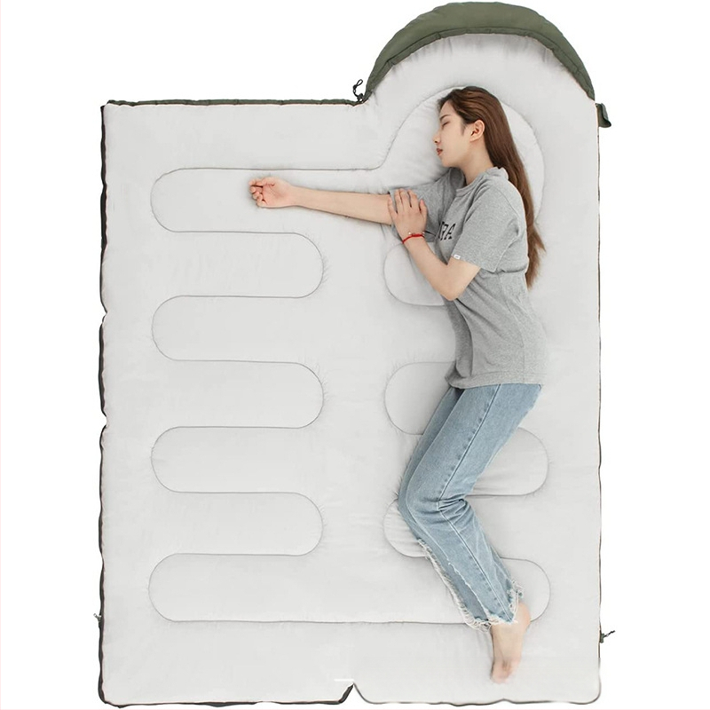 Kohandatud välistingimustes kasutatav täiskasvanute üheinimese magamiskott, telkimisstiilis paksendatud magamiskott, Amazoni enimmüüdud puhta värvi magamiskott