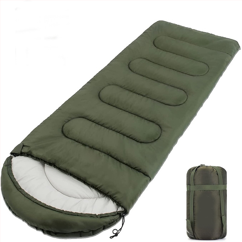 Kohandatud välistingimustes kasutatav täiskasvanute üheinimese magamiskott, telkimisstiilis paksendatud magamiskott, Amazoni enimmüüdud puhta värvi magamiskott