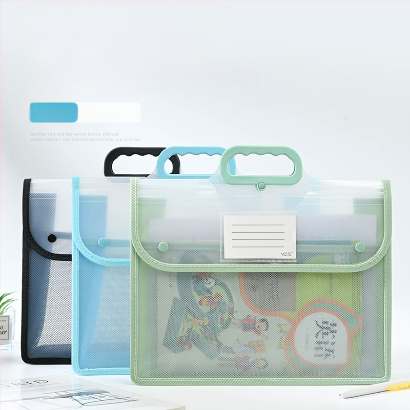 Läbipaistev dokumendikott, veekindel PP-klõpsuga hoiukott, õpilase testkott, suure mahutavusega A4 infokott, koolikott, õppematerjal