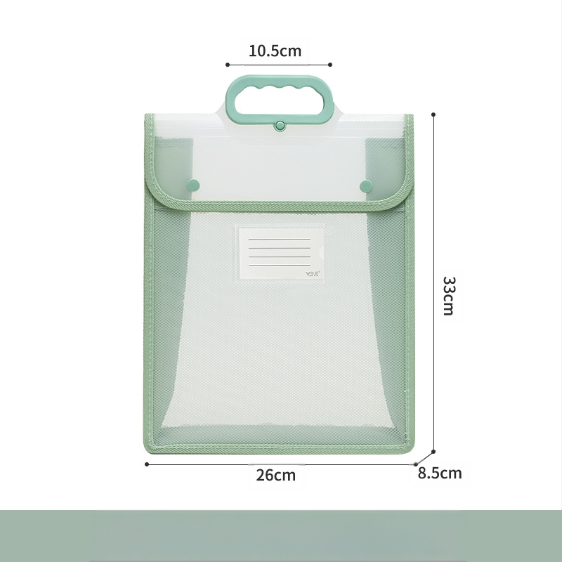 Läbipaistev dokumendikott, veekindel PP-klõpsuga hoiukott, õpilase testkott, suure mahutavusega A4 infokott, koolikott, õppematerjal