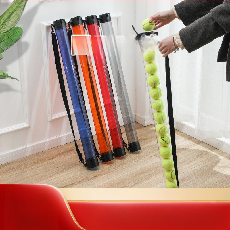 Värviline läbipaistev plastmassist ümmargune pallitoru, pikendatud pallitoru, tennisepalli valija, pallikorv, pallikorv, palliämber