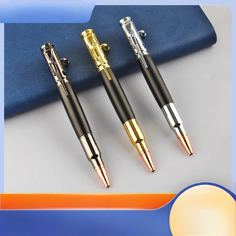 Laos hulgimüügis imitatsiooniga püstolpliiats, multifunktsionaalne logoga metallist pressitud pastapliiats, poltpliiats, vahetatav geelpliiats