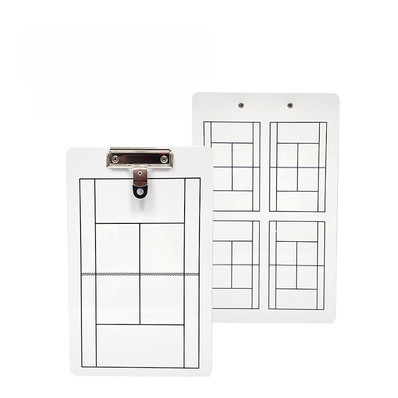 Тактическа дъска за тенис, преносима универсална клипс настолна игра, ръководство за треньор, упражнения, двустранна, записваема, изтриваема бяла дъска