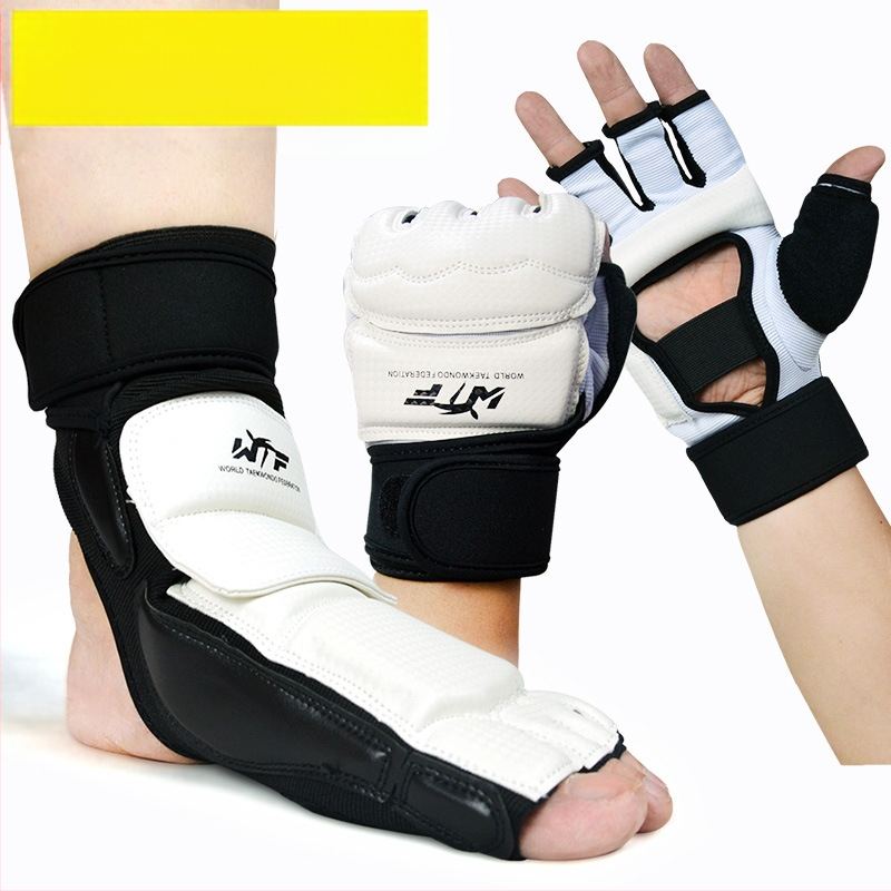 Tekvondo pirštinės, pėdų apsauga, suaugusiųjų ir vaikų kojų apsauga, rankų apsauga, praktinių treniruočių rinkinys, varžybų kovos varžybų apsauginės pirštinės.