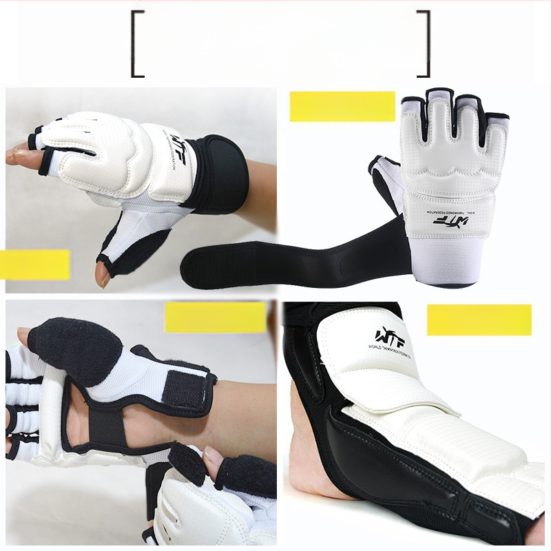 Tekvondo pirštinės, pėdų apsauga, suaugusiųjų ir vaikų kojų apsauga, rankų apsauga, praktinių treniruočių rinkinys, varžybų kovos varžybų apsauginės pirštinės.